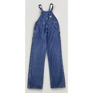 Vintage Carhartt Bib Overalls Men’s 40X36 Blue Denim R07 D8T Jeans Coveralls EUC